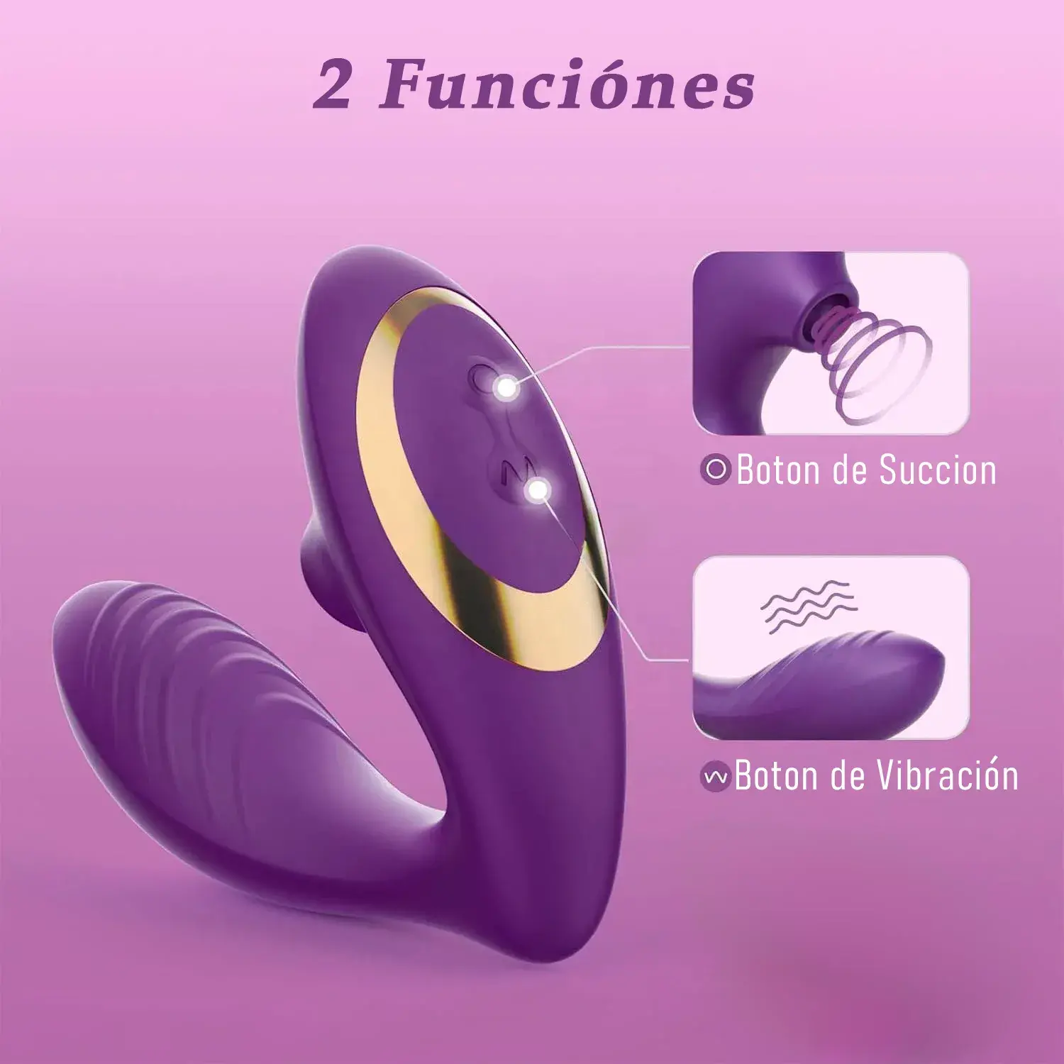 Increíble vibrador con succionador, te permite disfrutar tanto de la zona genital como de los pezones