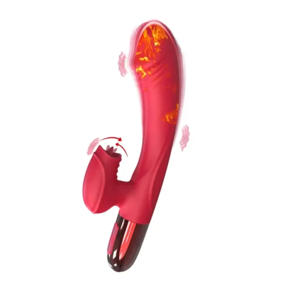 Vibrador conejo lengua termico increible vibrador que calienta y tiene una lengua para estimulación de clítoris