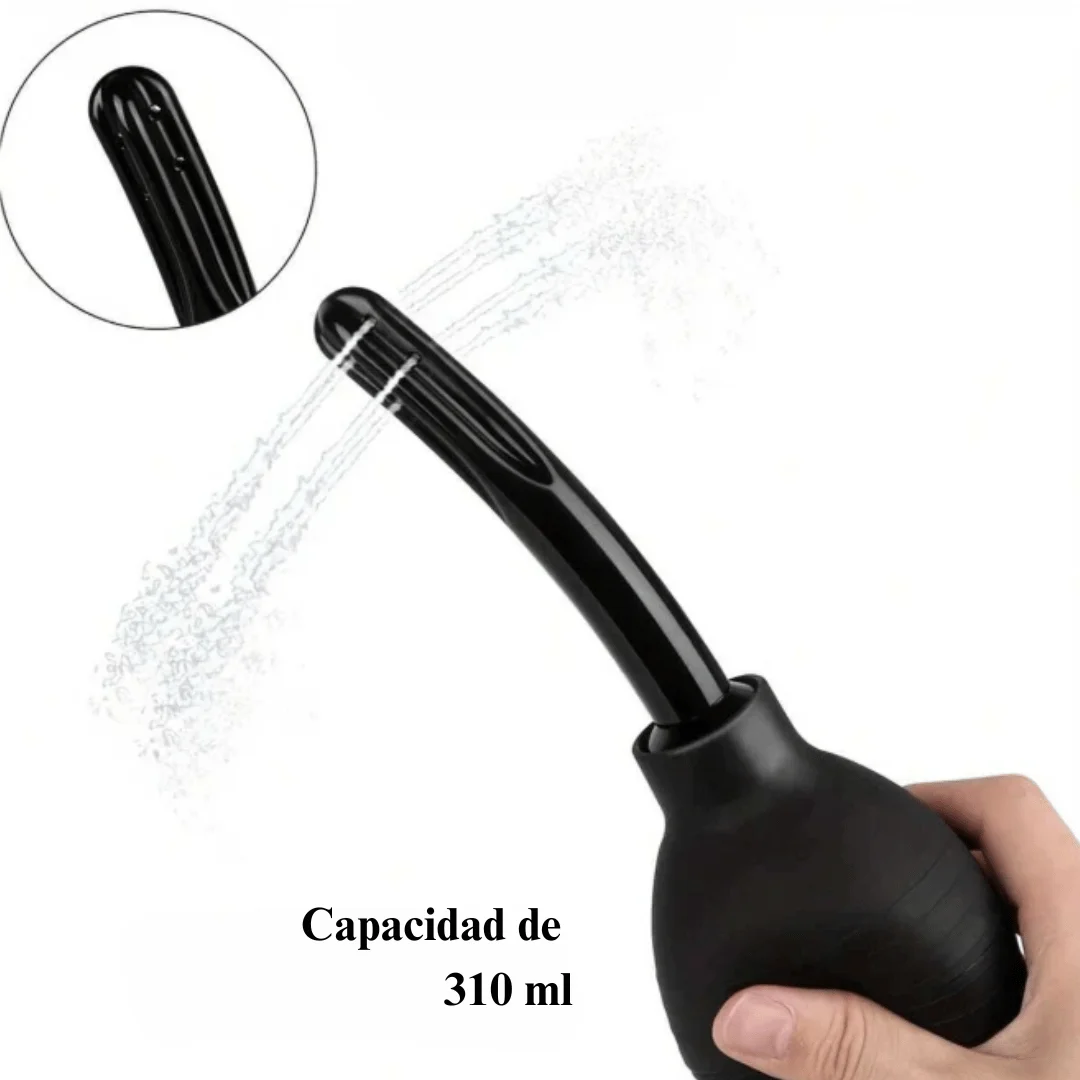 Práctico y fácil de usar, el Limpiador Ducha Anal cuenta con una bombilla de silicona y boquilla de plástico ABS. Ofrece una limpieza eficiente y cómoda gracias a su capacidad de 310 ml. Ideal para mantener la higiene íntima con total seguridad y sencillez.