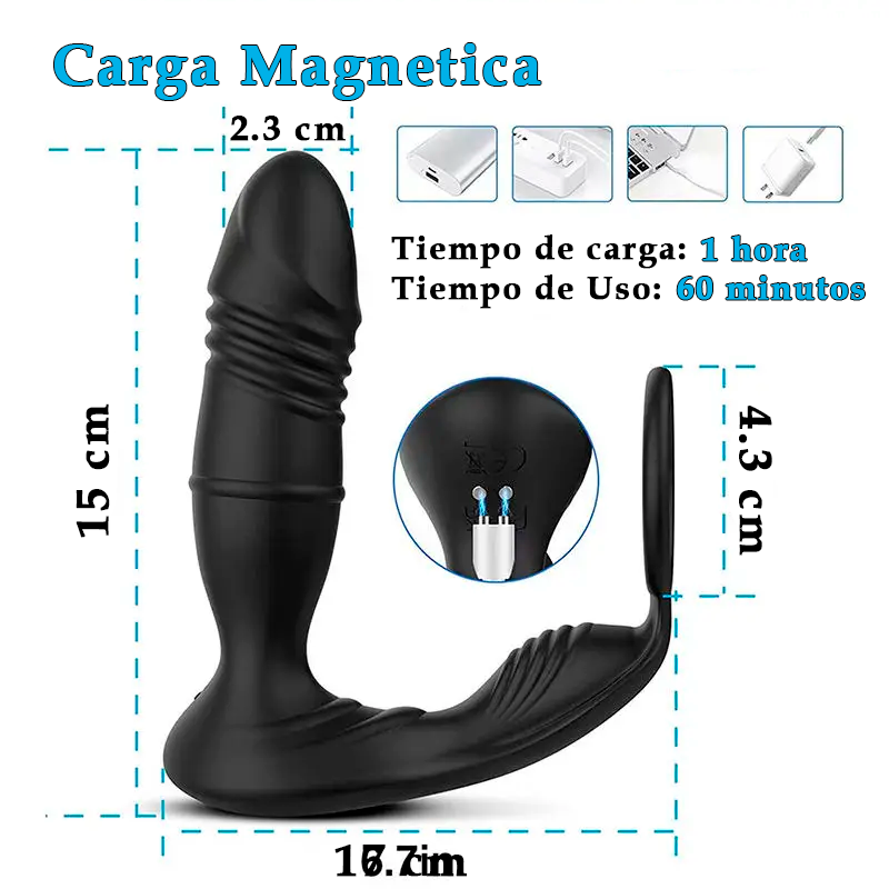 Diseñado para brindar una experiencia intensa y satisfactoria, este producto combina la estimulación del punto G masculino con la firmeza de la erección.