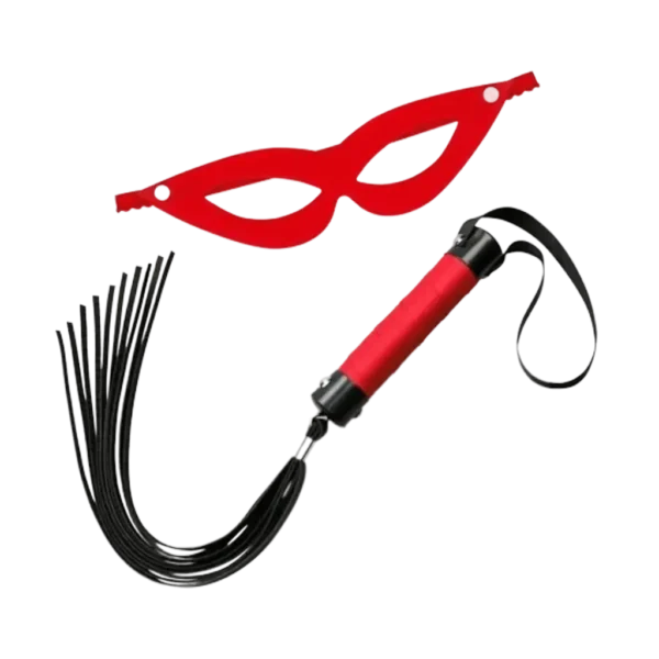 🔥 Látigo Pimienta Roja - Añade un toque de seducción y control a tus momentos íntimos. Este kit incluye un chicote de 40 cm y una máscara ajustable, diseñados para intensificar la experiencia y despertar pasiones ocultas. 😏