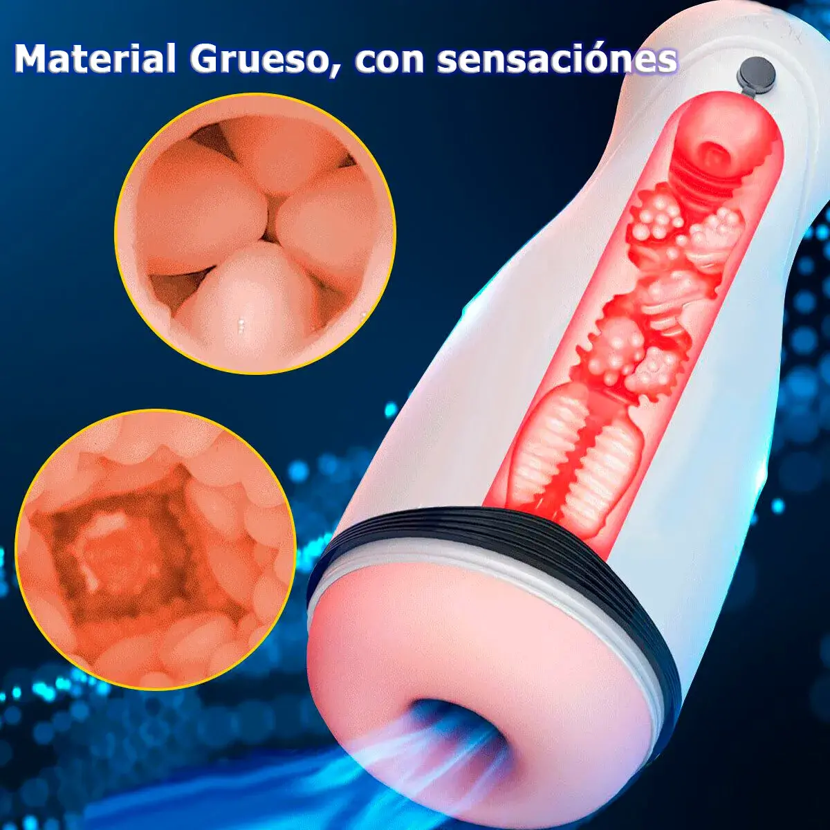 Chau Manuela es el masturbador automático que te ofrece una experiencia íntima increíblemente realista y potente. Su diseño interno con texturas especiales y su sistema de succión por vacío te proporcionan sensaciones intensas que se adaptan a ti. Además, cuenta con múltiples modos de vibración y control remoto para que explores el placer a tu ritmo.