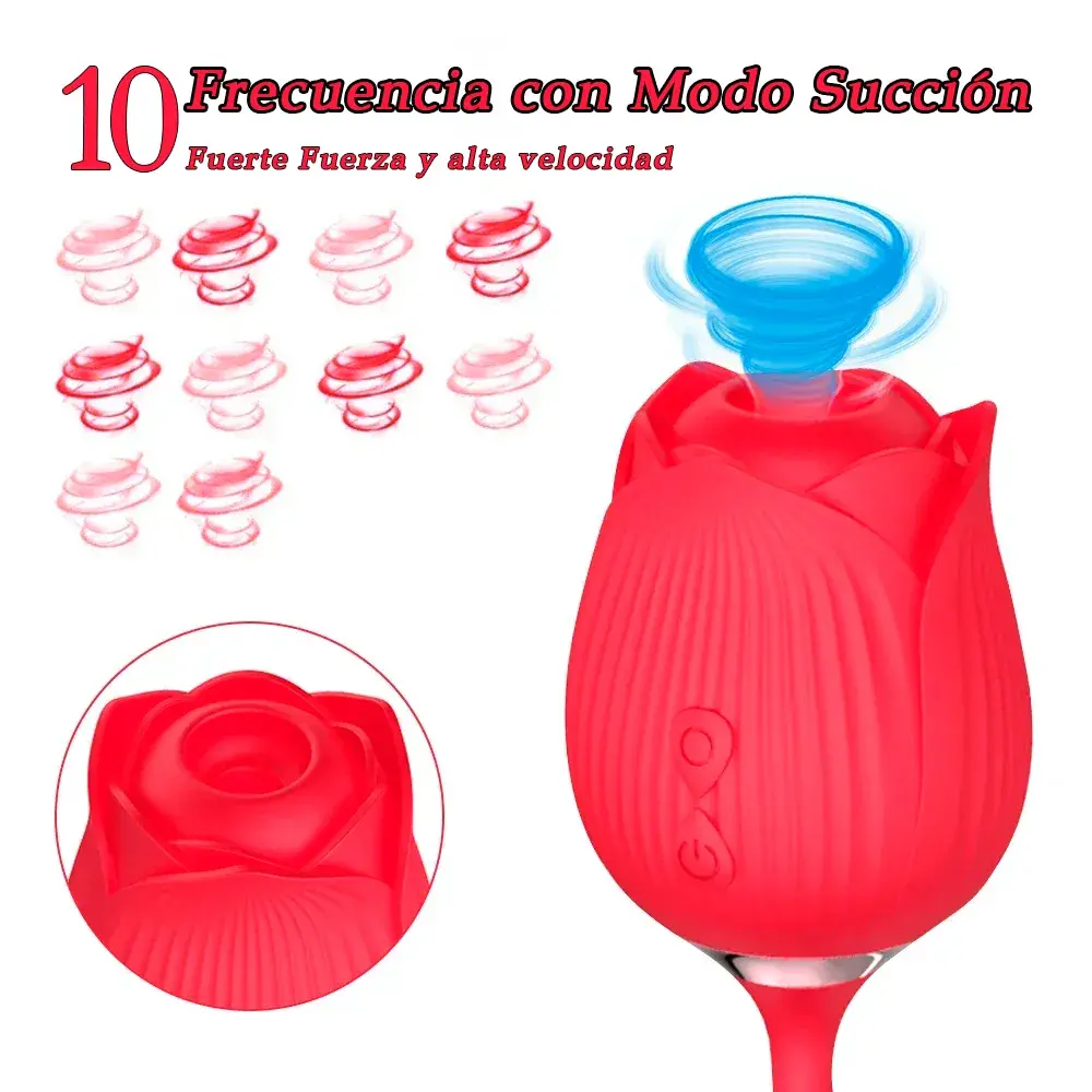 Potencia tu placer con la Rosa Telescópica, diseñada para ofrecerte una experiencia de estimulación única. Con sus funciones de succión y penetración automática, esta vibradora es perfecta para quienes buscan una experiencia completa de placer.