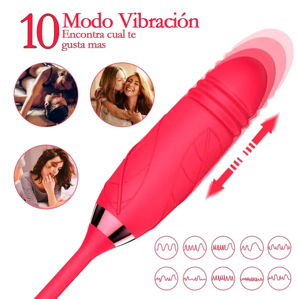 Potencia tu placer con la Rosa Telescópica, diseñada para ofrecerte una experiencia de estimulación única. Con sus funciones de succión y penetración automática, esta vibradora es perfecta para quienes buscan una experiencia completa de placer.