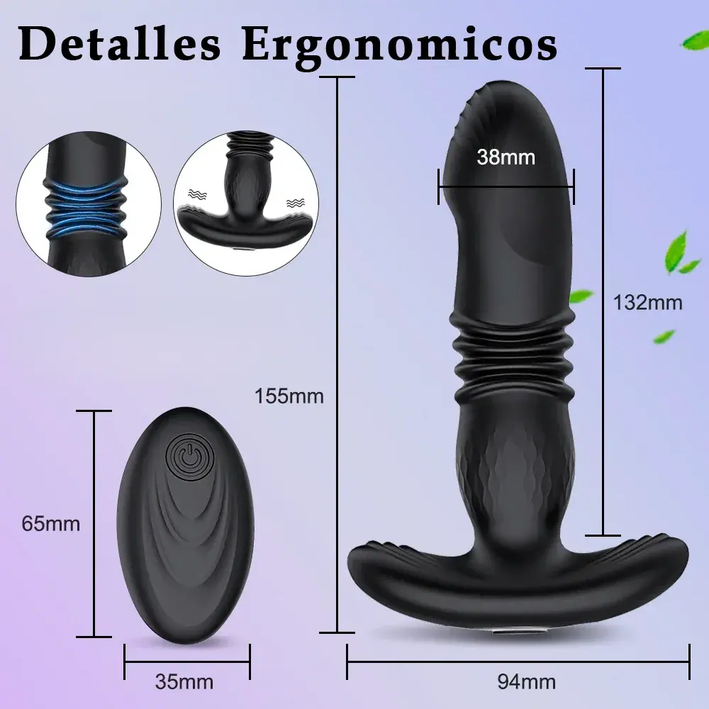 El masajeador vibratorio de próstata con control mediante aplicación en teléfono es un estimulador versátil diseñado para brindar un placer intenso y personalizado tanto a hombres como a mujeres.